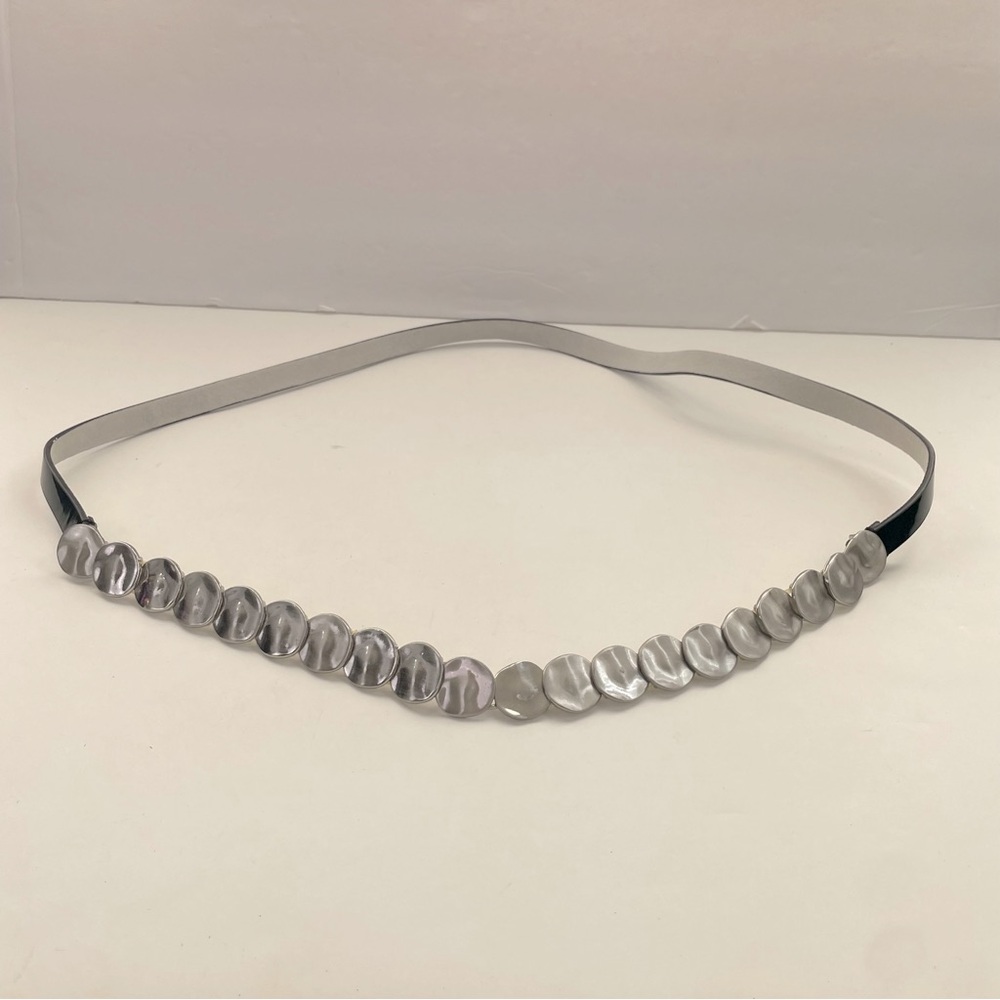 Black Patent‎ and Silver Metal Accent Belt